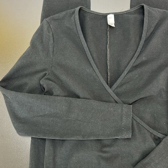 American Apparel Black Unitard Catsuit Jumpsuit Medium Bodycon Long Sleeve - Picture 4 of 16